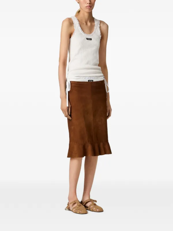 Miu Miu Cotton Top | White | FARFETCH JO