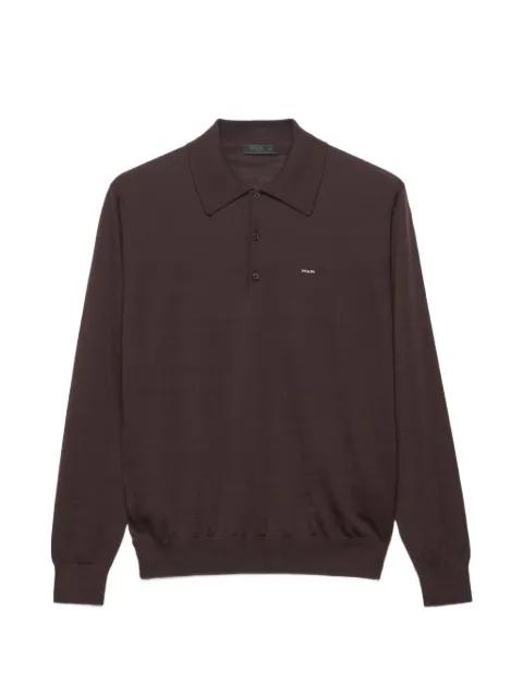 Prada long-sleeved superfine wool polo sweater