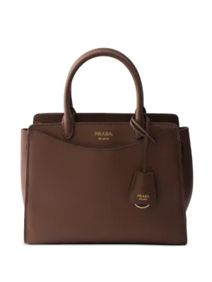 PRADA ブラウンレザー ハンドバッグ Prada レザー ハンドバッグ | ブラウン | FARFETCH JP