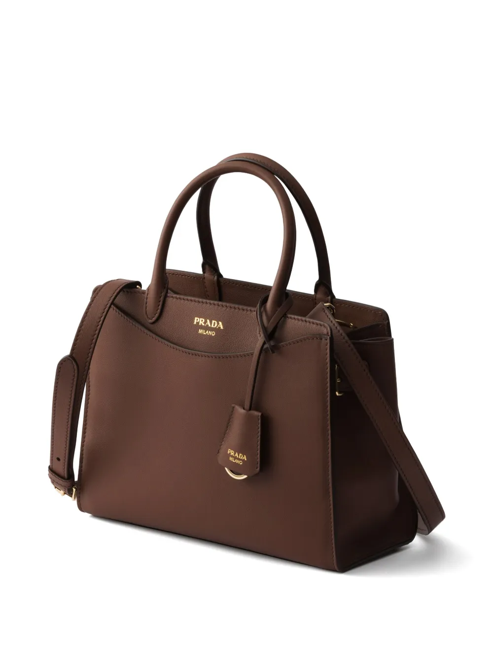 Prada medium Prelude leather handbag Bruin