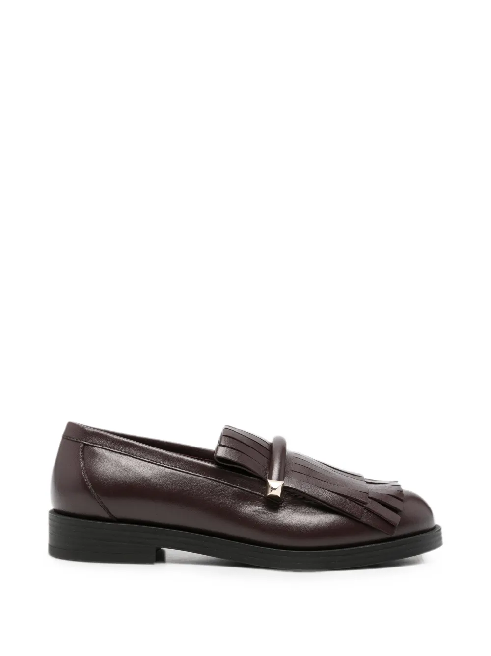 Jimmy Choo fringe-detail leather loafers - Marrone
