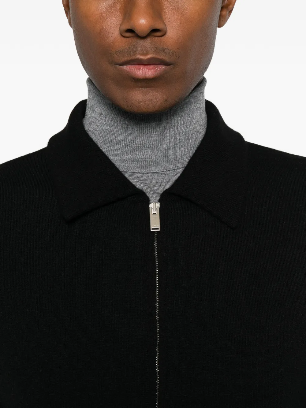 Lardini zip-up knitted jacket Zwart