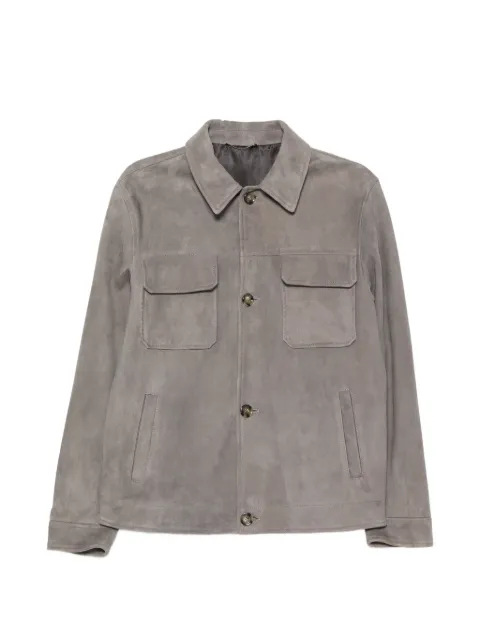 Lardini button-up suede jacket