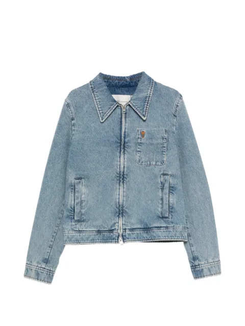 AMI Paris faded-effect zip-up jacket