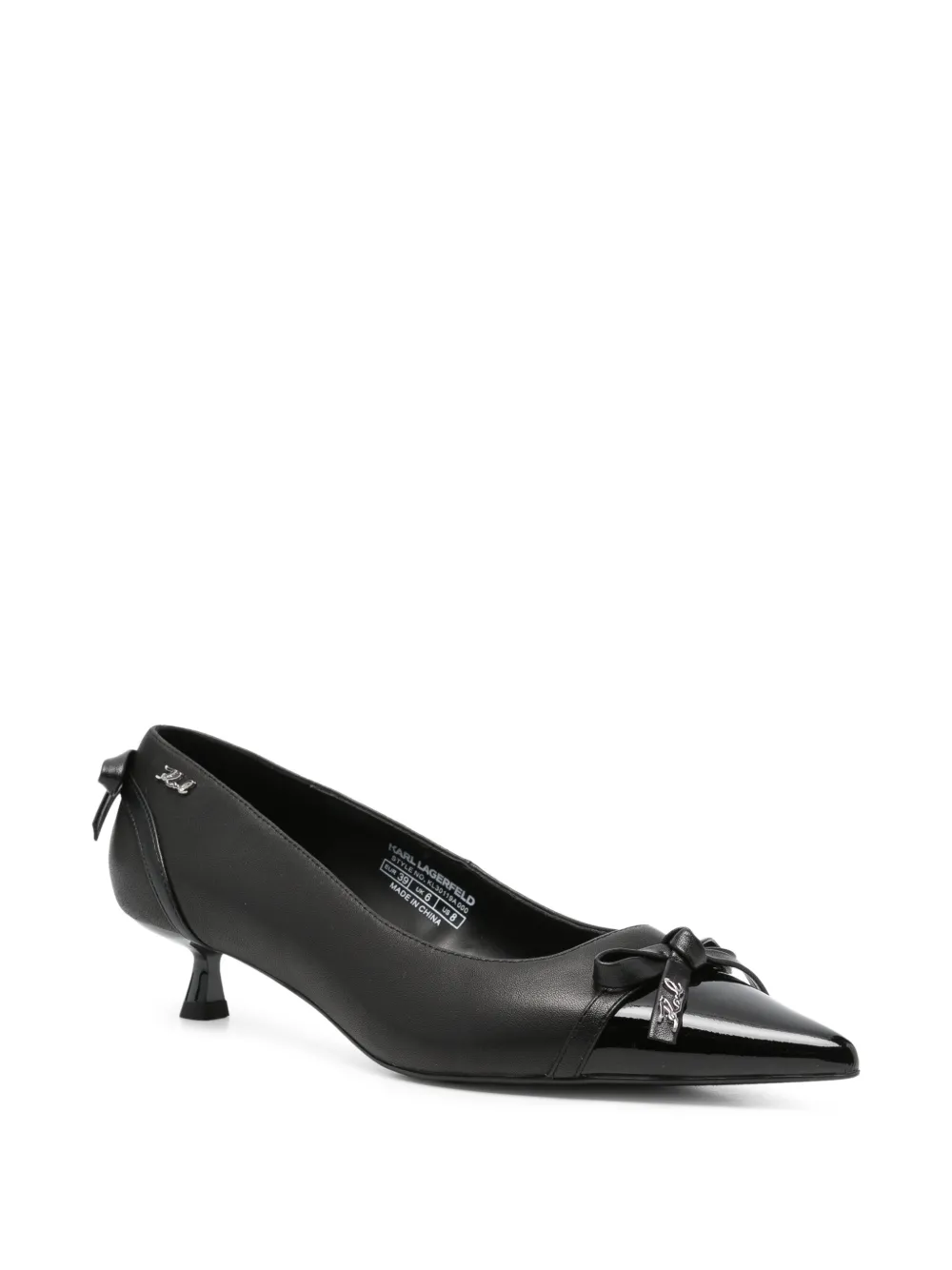 Karl Lagerfeld Pasha bow-detail pointed-toe pumps Zwart