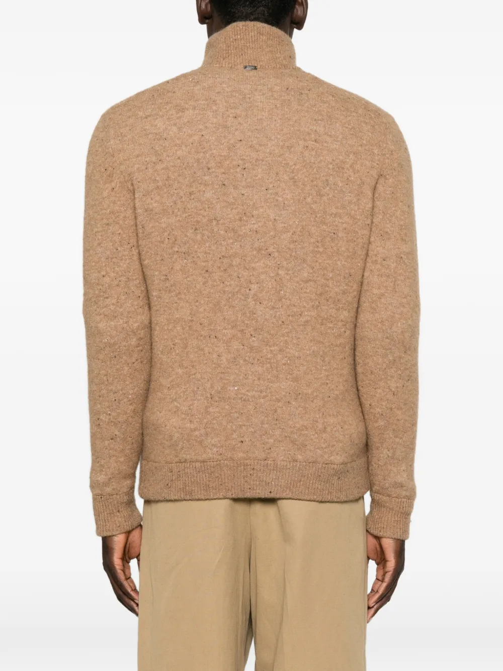 Herno Vest met knoopsluiting en hoge hals Bruin