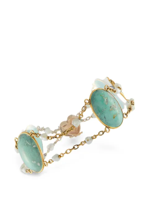 LB Exclusive turquoise and seed-pearl bracelet