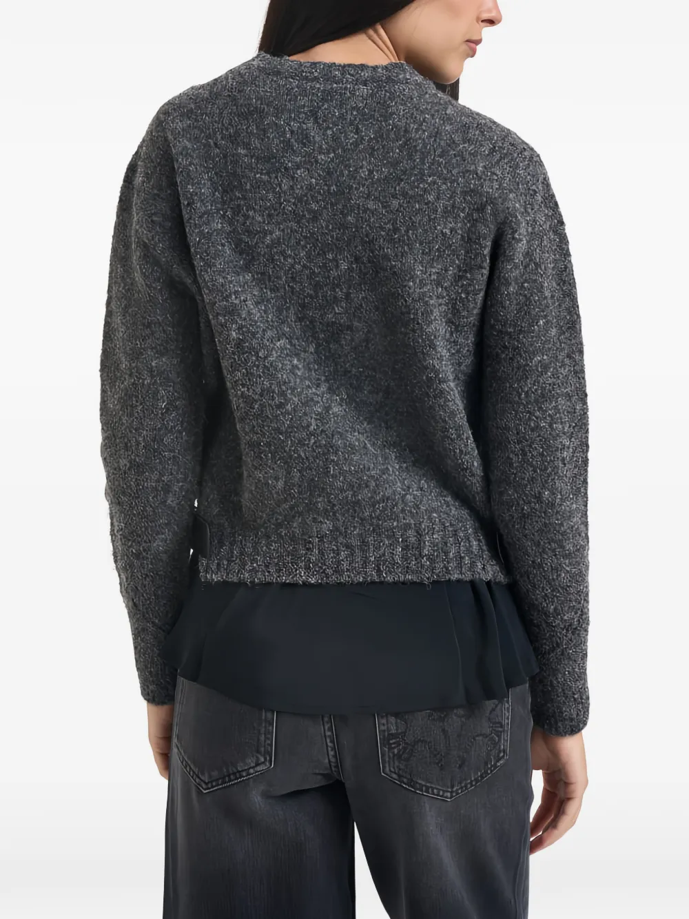 Semicouture buckle-detail layered sweater Grijs