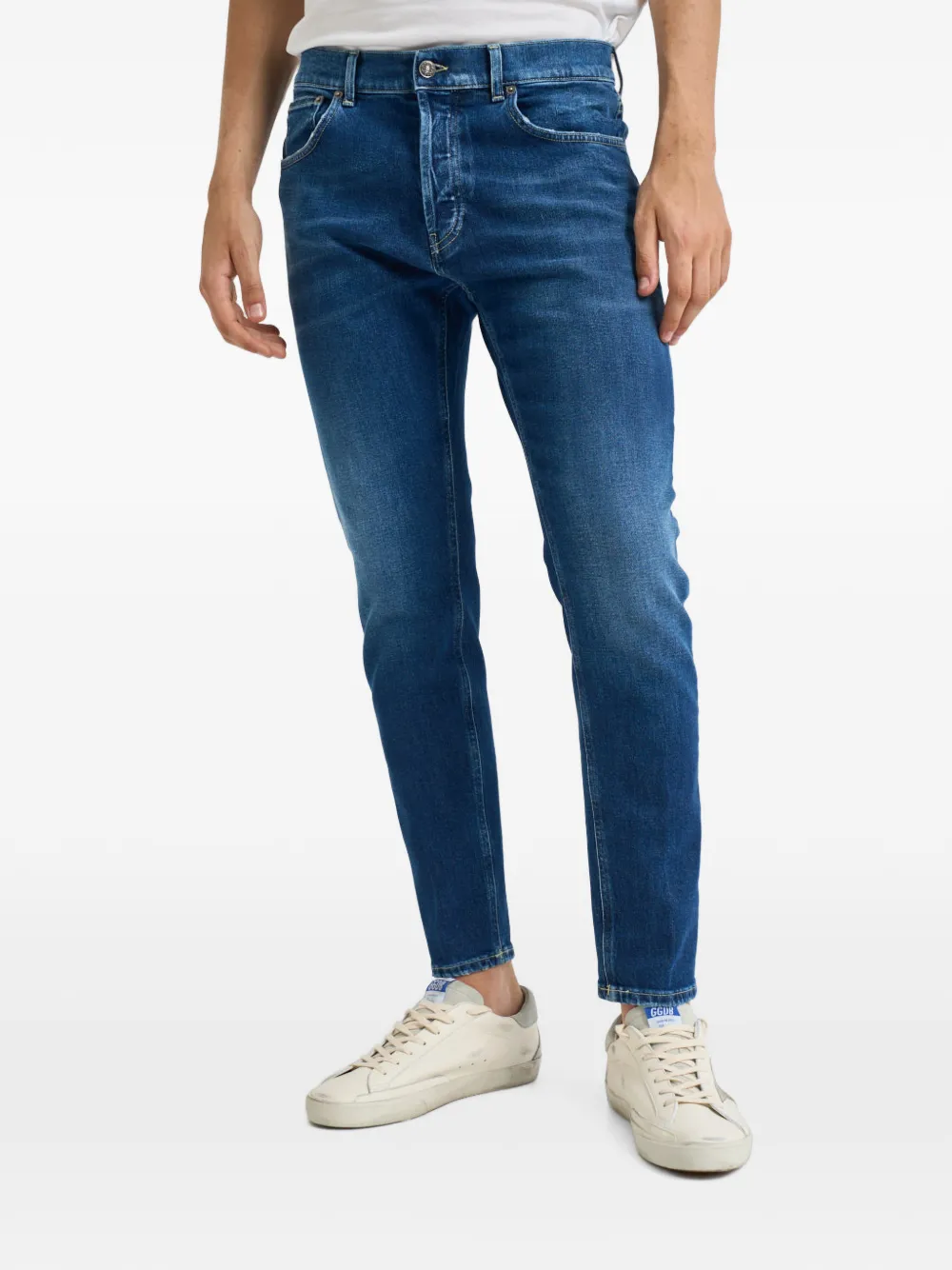 DONDUP Dian whisker jeans met vervaagd effect Blauw