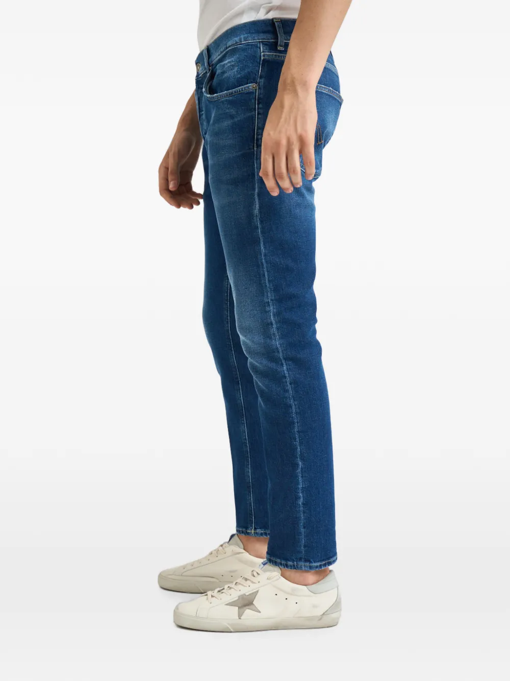 DONDUP Dian whisker jeans met vervaagd effect Blauw