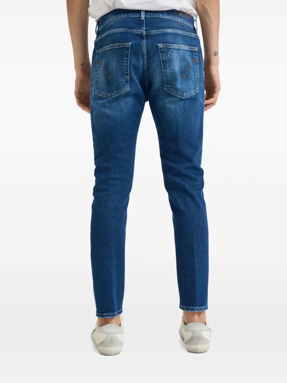 DONDUP Dian whisker jeans met vervaagd effect Blauw