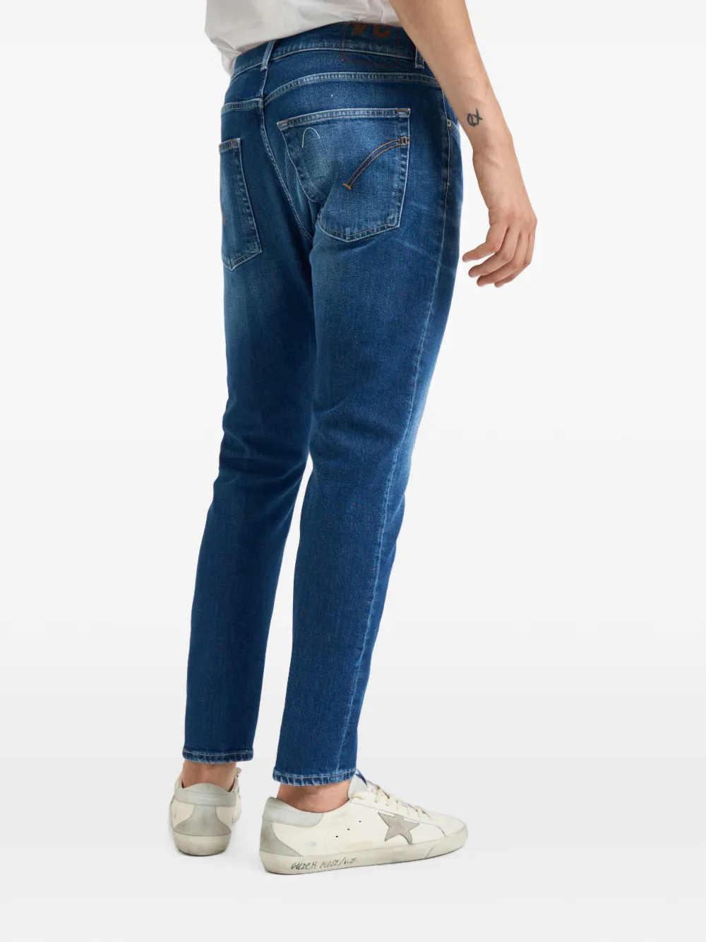 DONDUP Dian whisker jeans met vervaagd effect Blauw