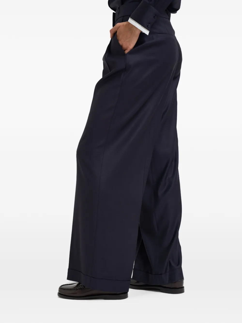 Peserico pleated turn-up trousers - Blu