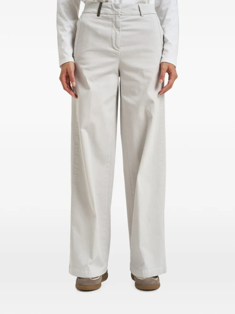 Peserico wide-leg high-waist trousers - Toni neutri