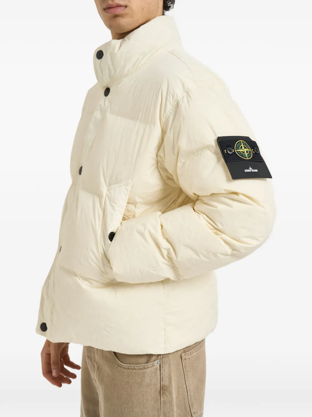 Stone Island 4100109 Reps NY jack met gekreukt effect Beige