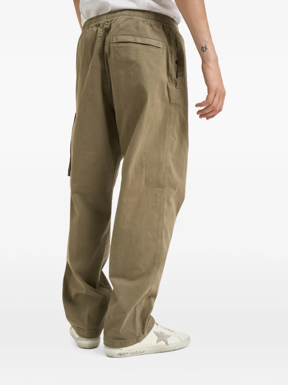 Stone Island 3100036 stretch-katoenen twill joggingbroek van biologisch katoen Beige