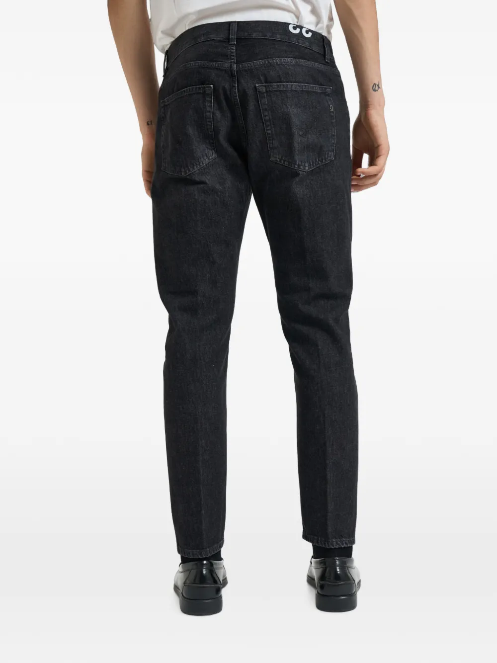DONDUP Straight jeans met logoplakkaat Zwart