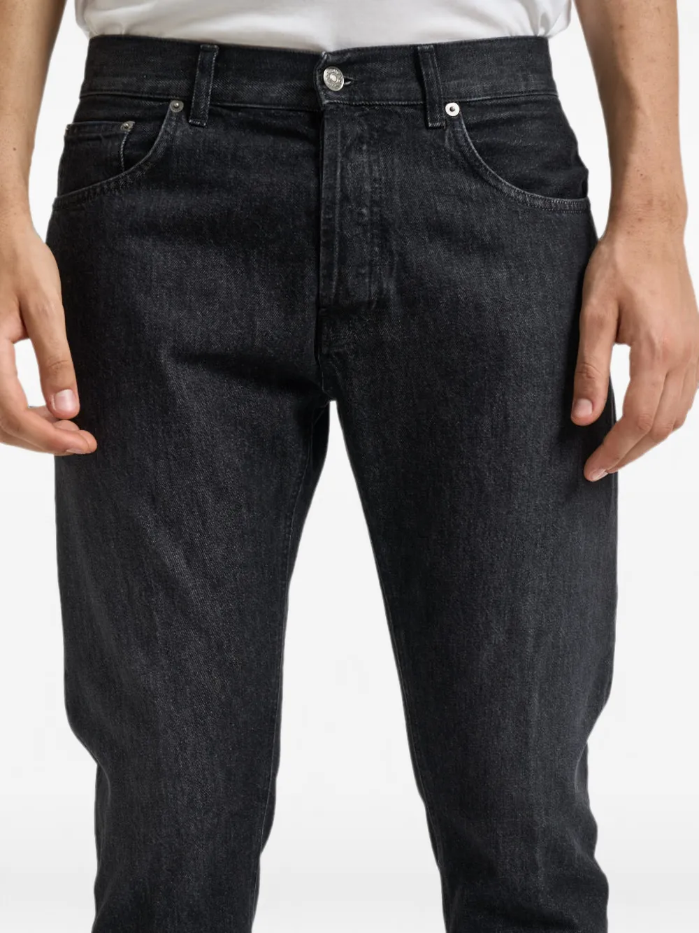 DONDUP Straight jeans met logoplakkaat Zwart