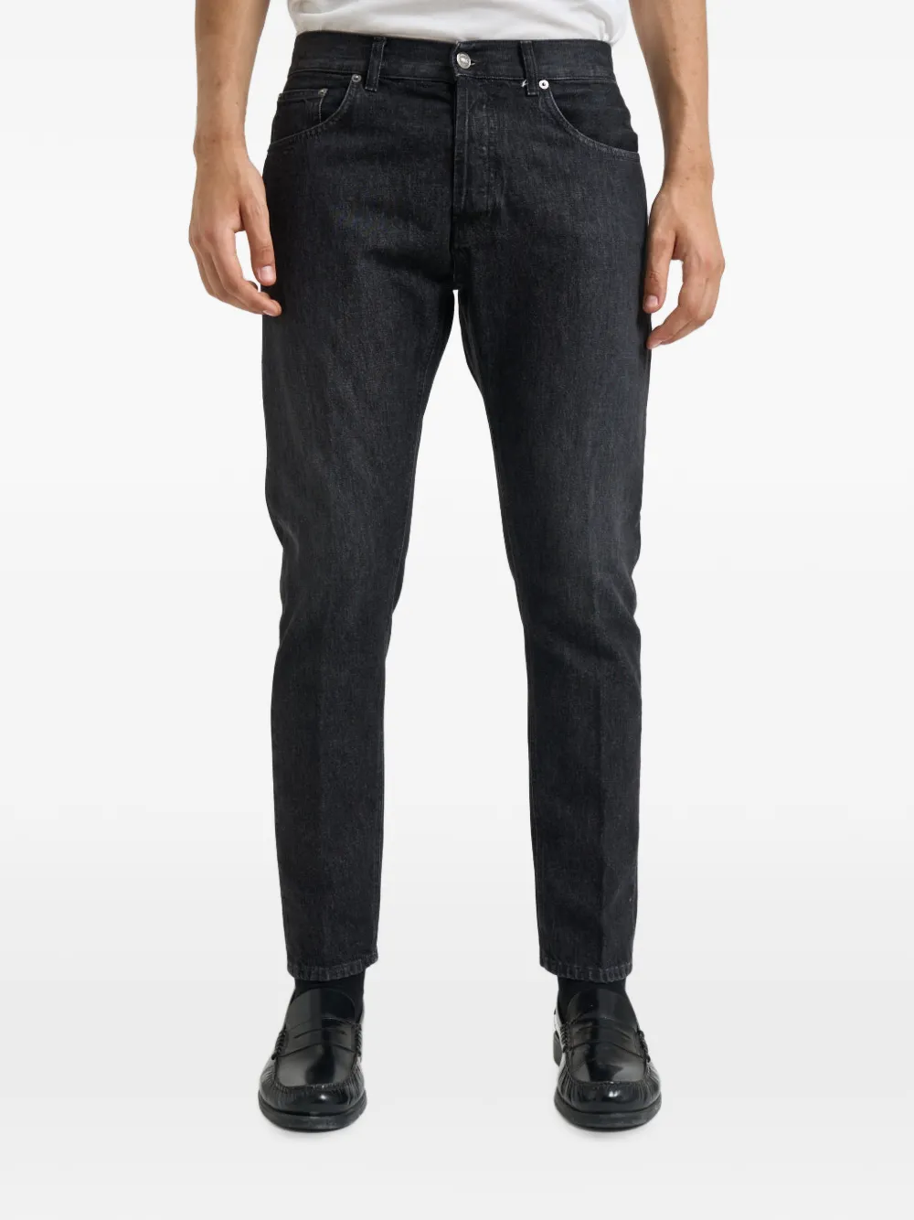 DONDUP logo-plaque straight-leg jeans - Schwarz