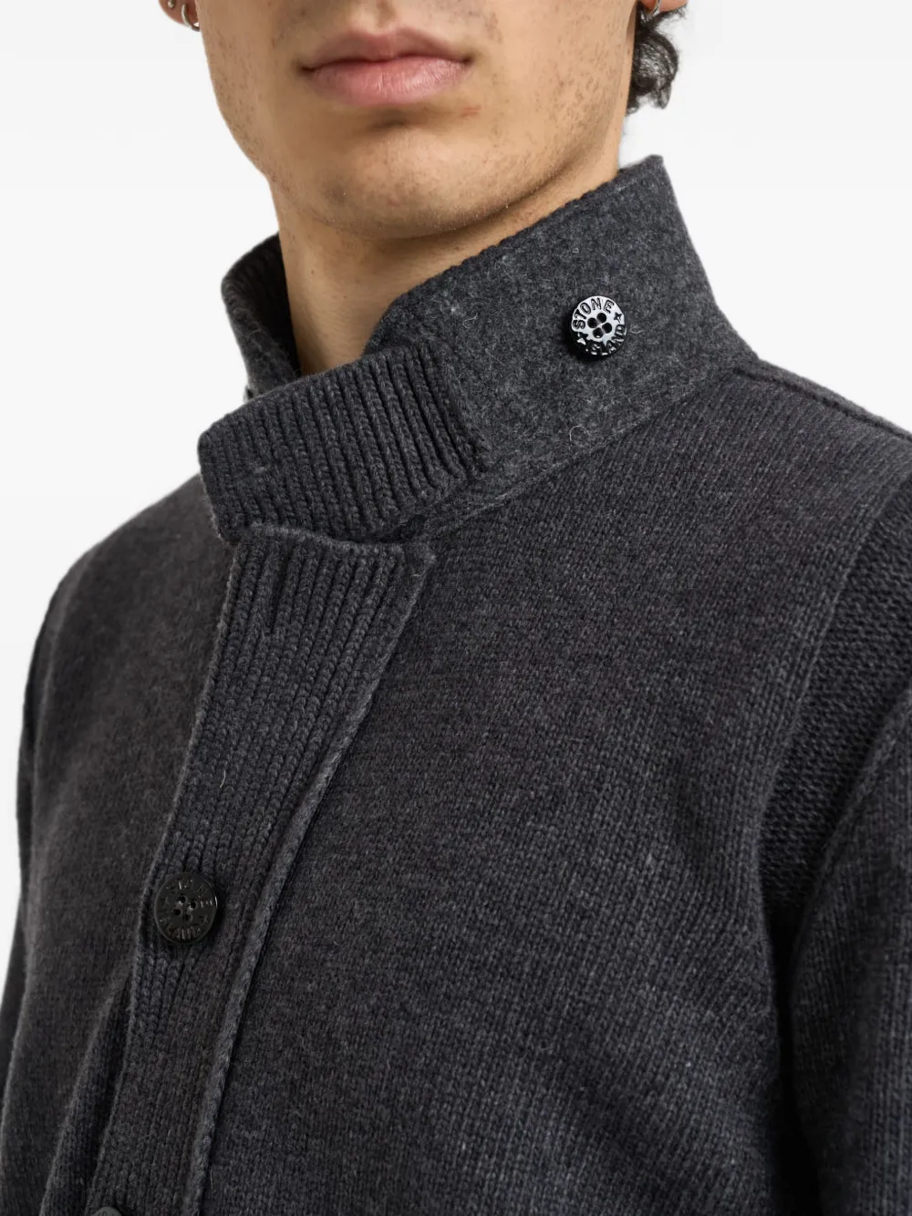Stone Island Trui met Compass-patch en knopen Grijs