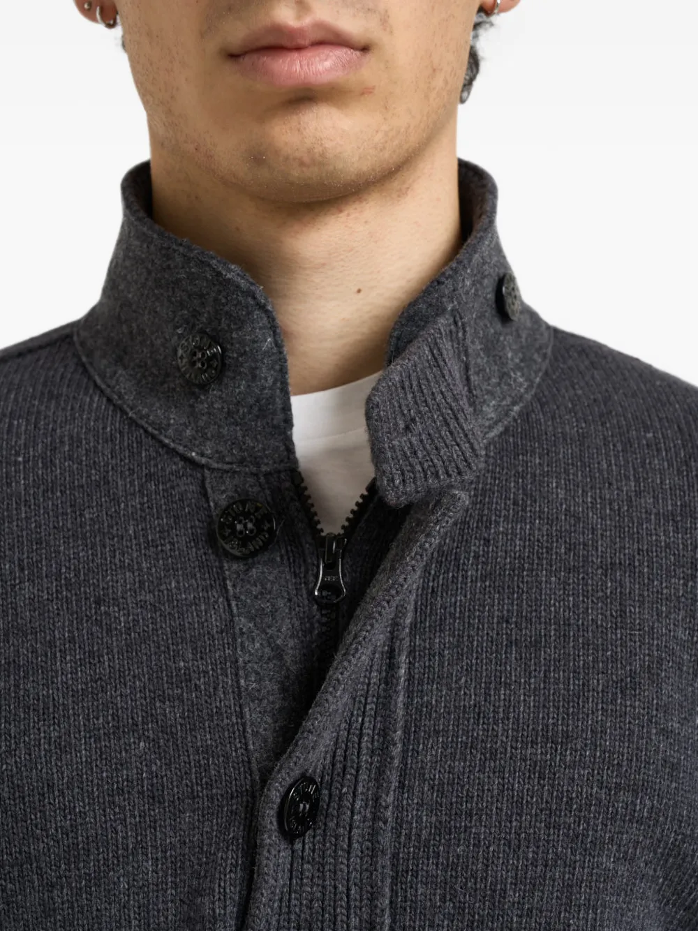 Stone Island Trui met Compass-patch en knopen Grijs