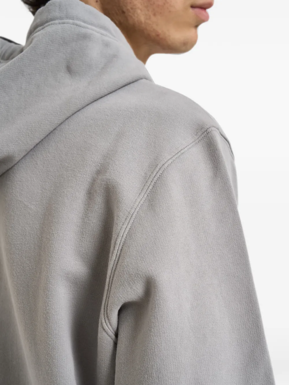 Stone Island 6100048 geborstelde sweater van biologisch katoen en fleece Grijs