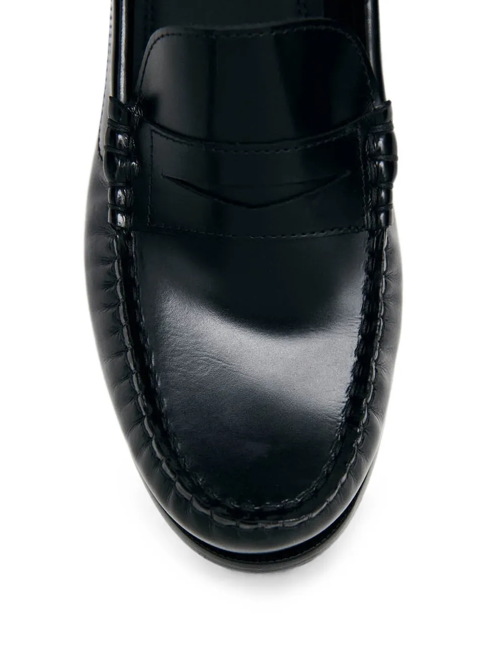 ALOHAS Rivet leather penny loafers Zwart