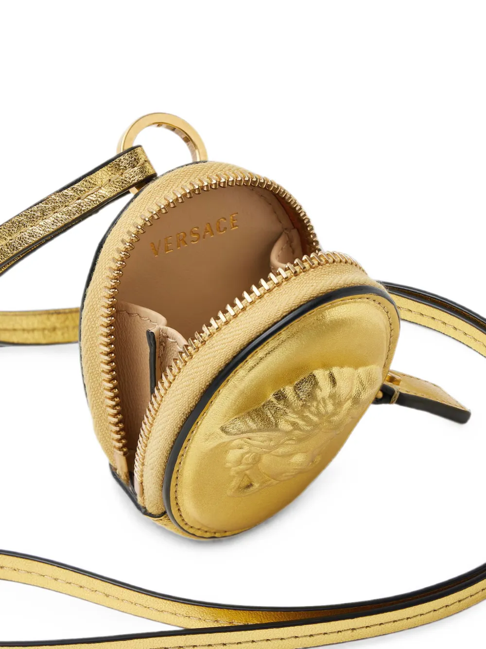 Versace Lou metallic Nappa portemonnee Goud
