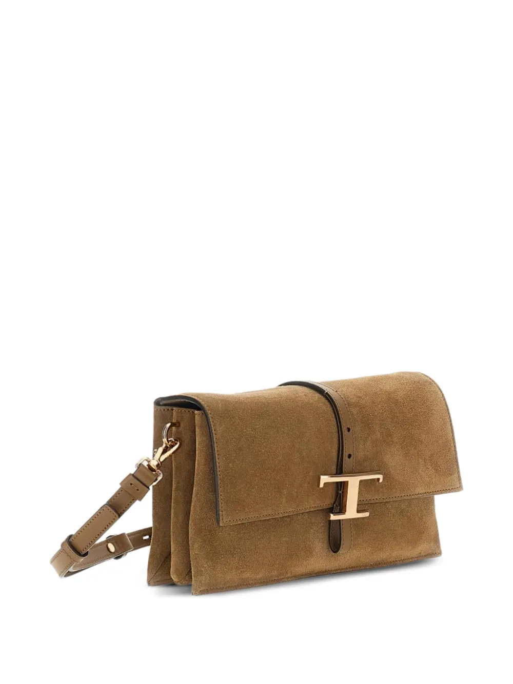 Tod's T Timeless suède schoudertas Bruin
