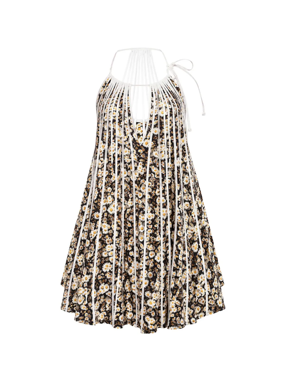 Stella McCartney Sophie daisy-print halterneck mini dress - Black