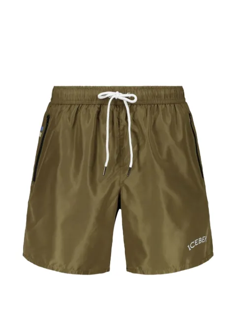 Iceberg Military logo-print stripe-detail swim shorts