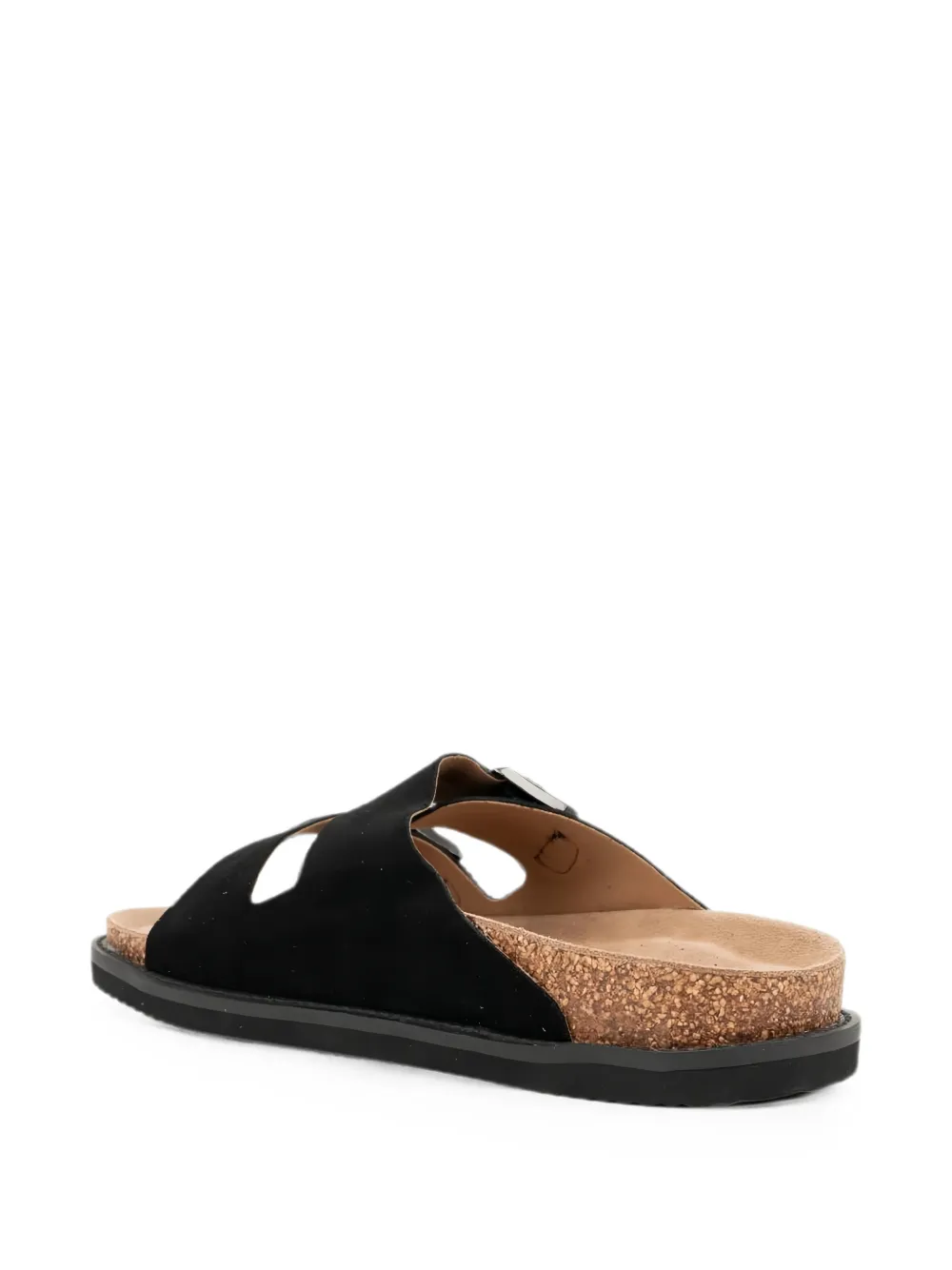 SERGIO MORETTI FIRENZE buckle-fastening suede sandals Zwart