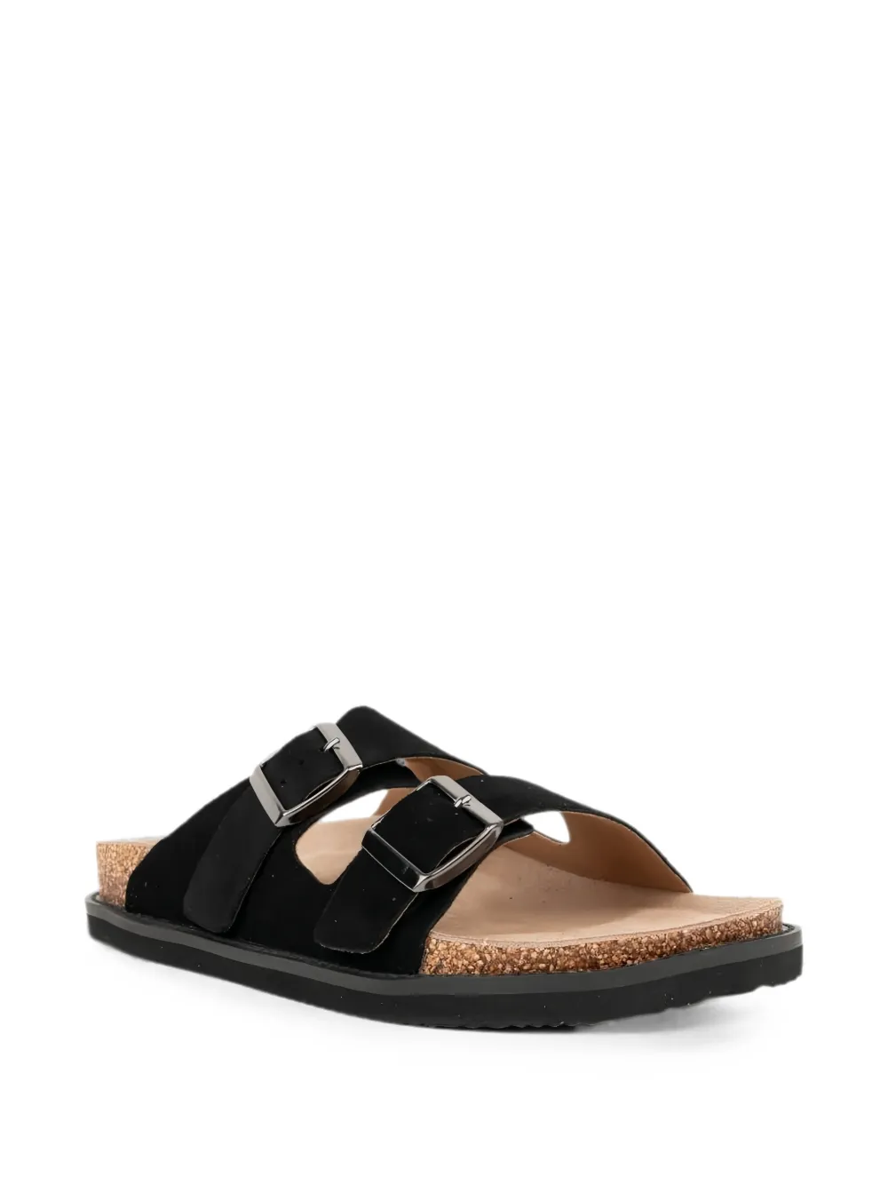 SERGIO MORETTI FIRENZE buckle-fastening suede sandals Zwart