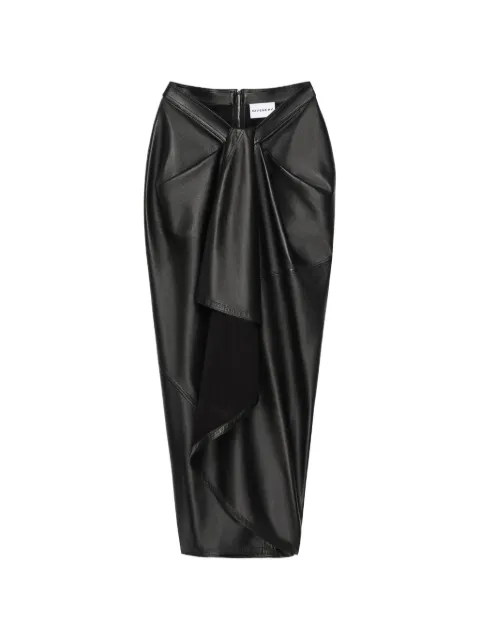 Givenchy Long wrapped skirt in leather