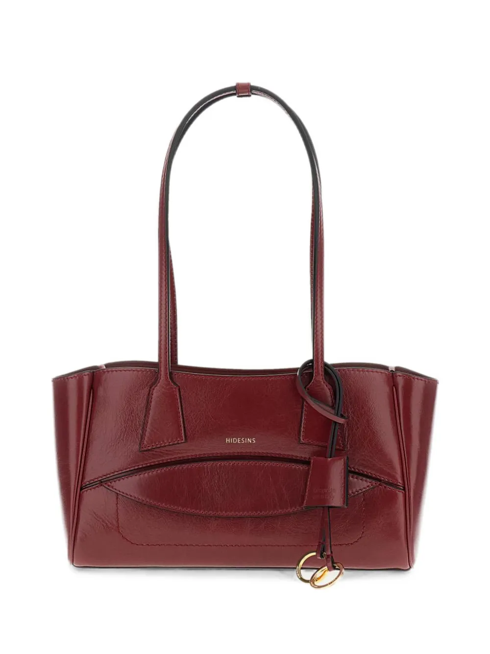 HIDESINS Borsa a spalla con effetto stropicciato - Rosso