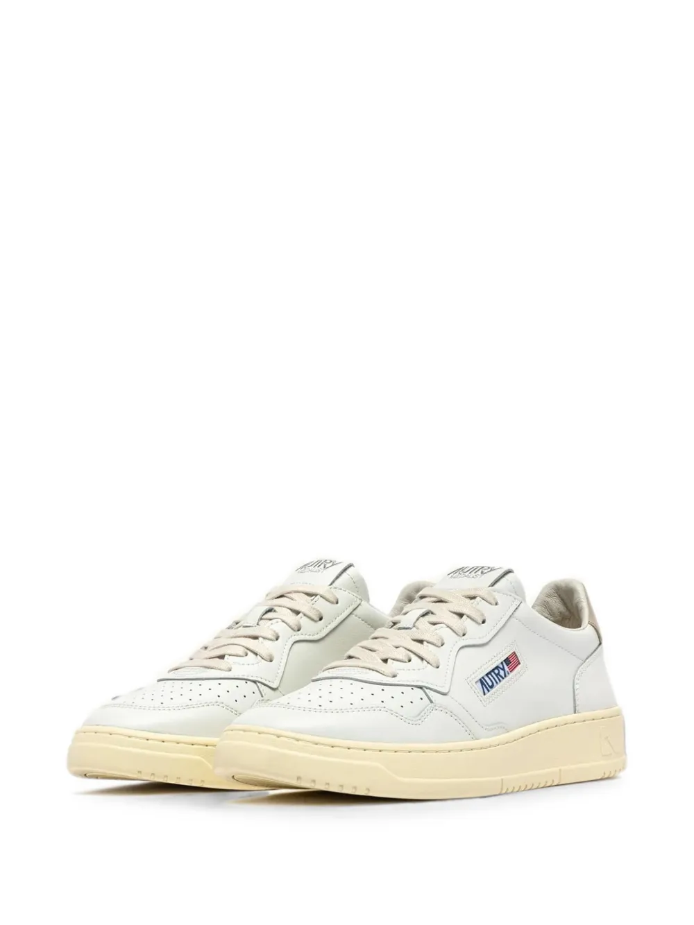 Autry Medalist low sneakers in white and feather grey leather Wit