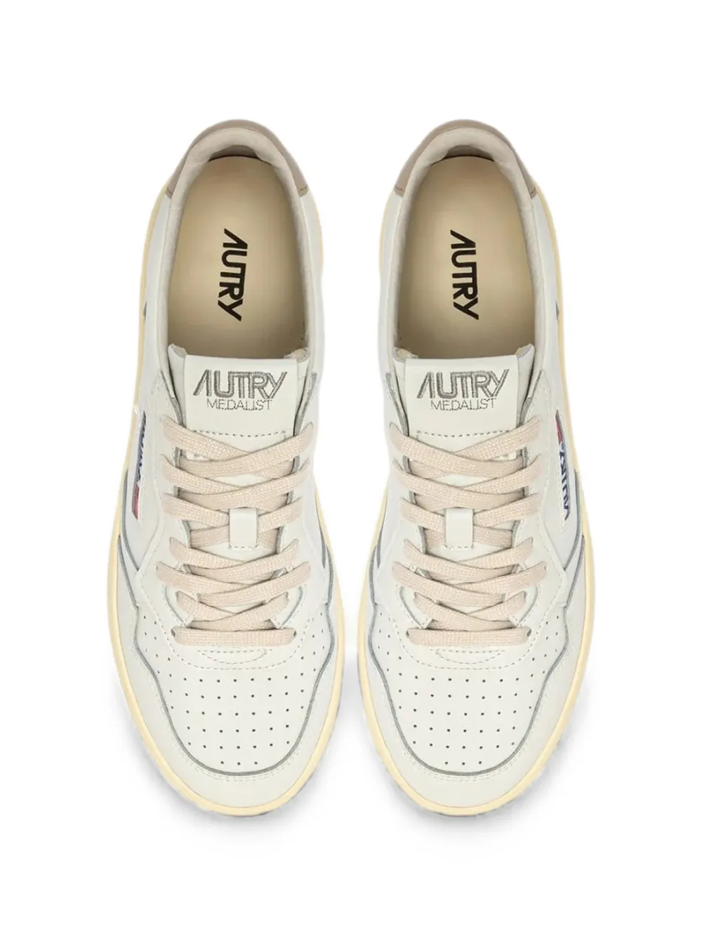 Autry Medalist low sneakers in white and feather grey leather Wit