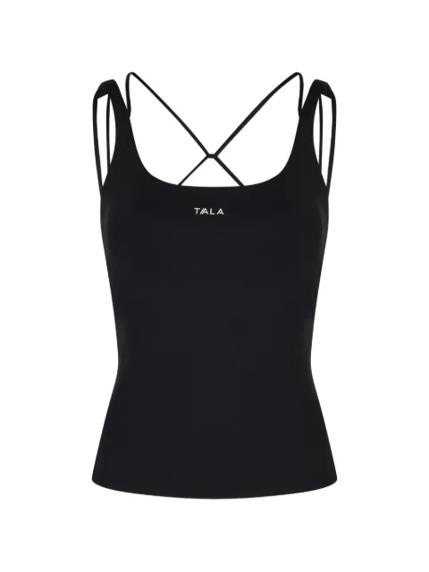 Tala logo-print crossover-strap top