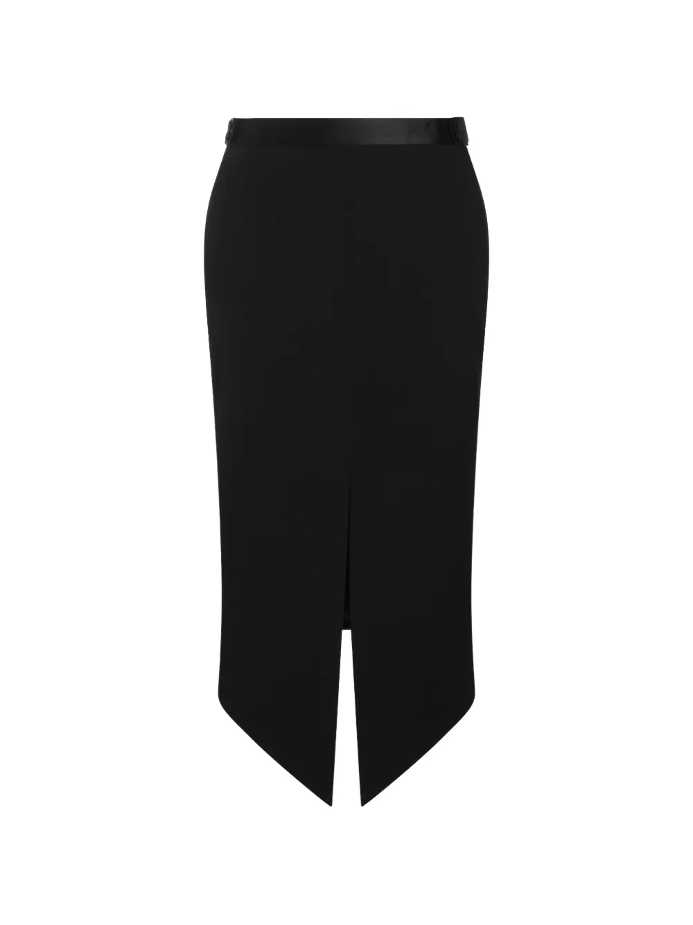 Tom Ford Satin-trim Back-slit Skirt In Black