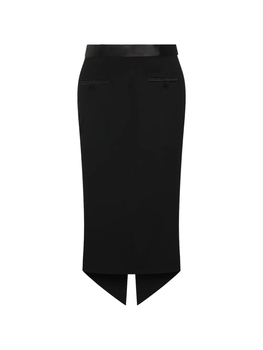 TOM FORD Satin-trim Back-slit Skirt in Black, view 2