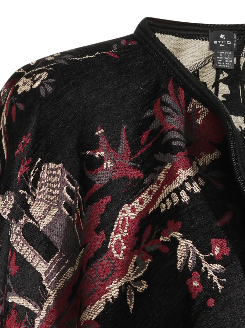 ETRO jacquard-woven floral-print cape Zwart