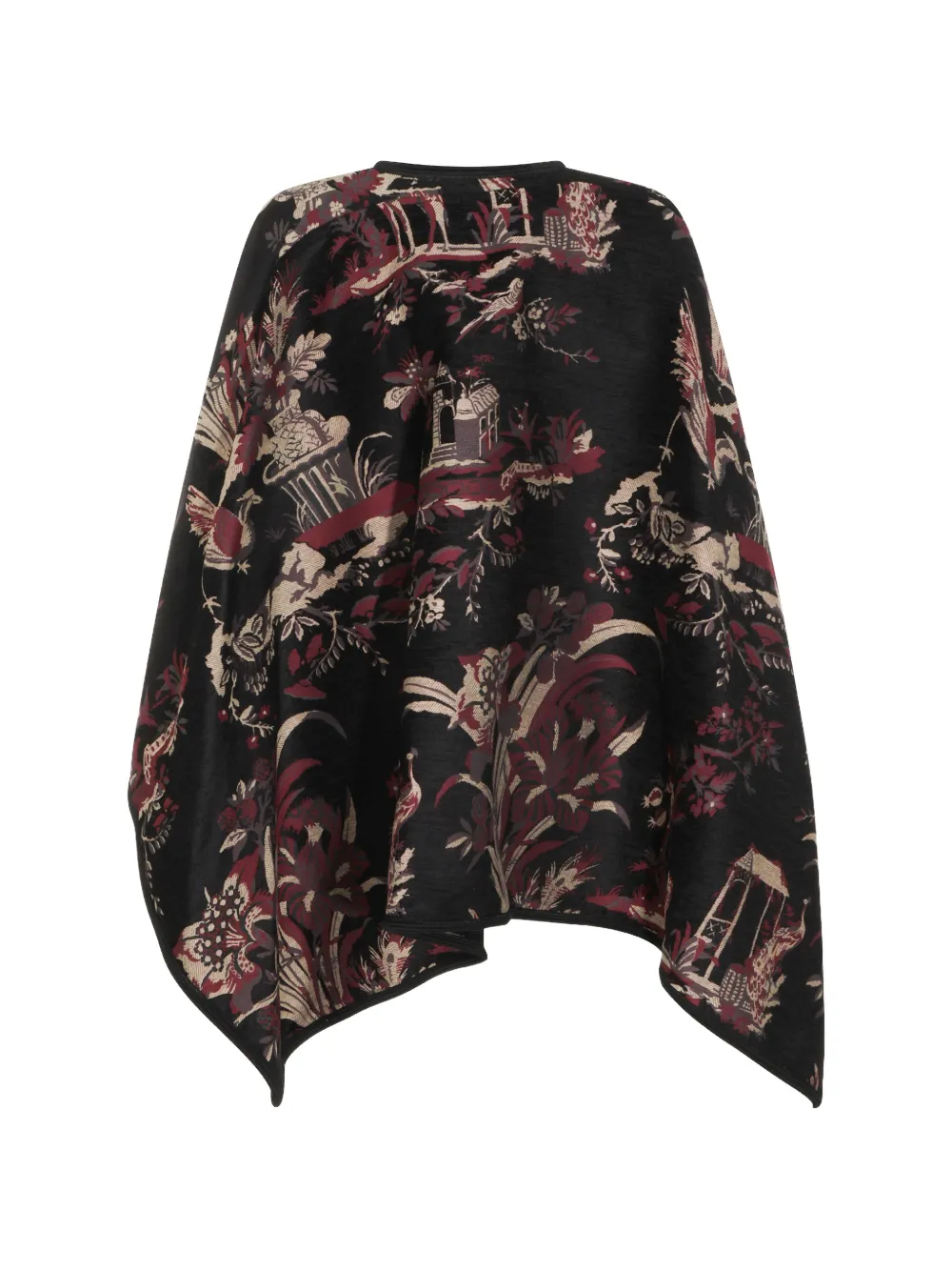 ETRO jacquard-woven floral-print cape Zwart