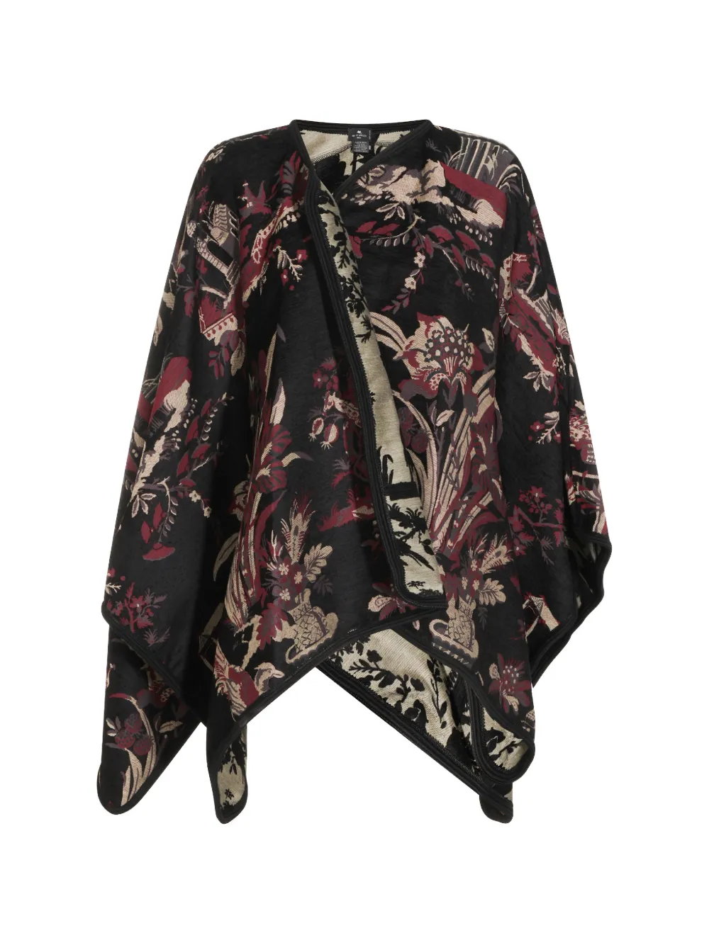 Etro Jacquard-woven Floral-print Cape In Multi