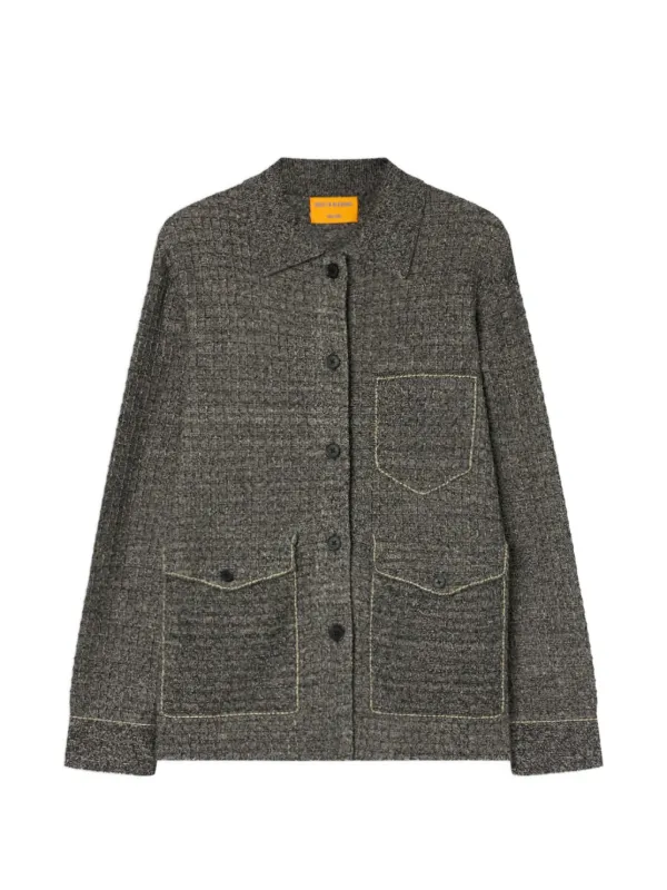Guest In Residence Waffle-knit Patch-pocket Jacket in Grey