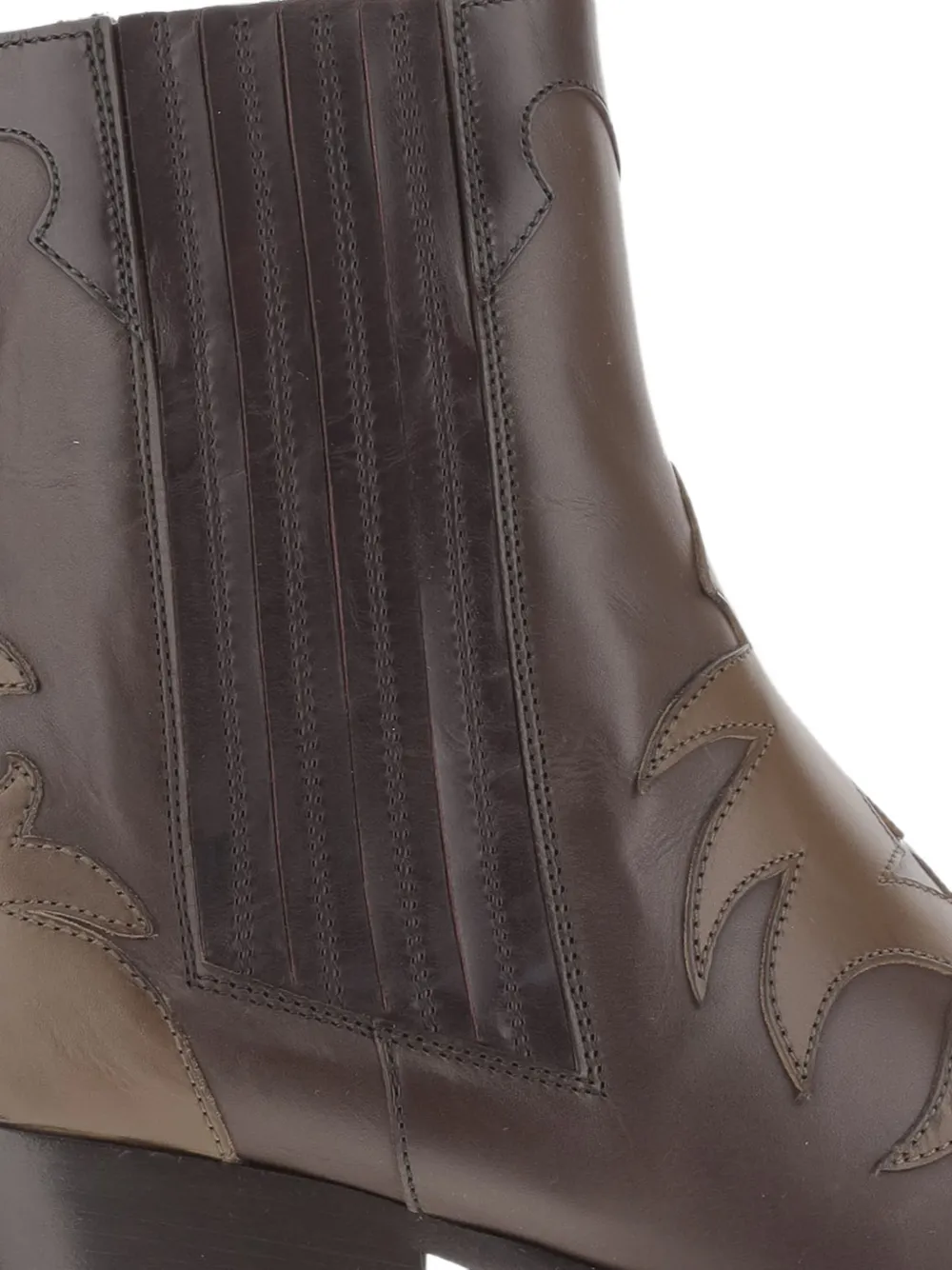 Sartore decorative-stitching leather ankle boots Bruin