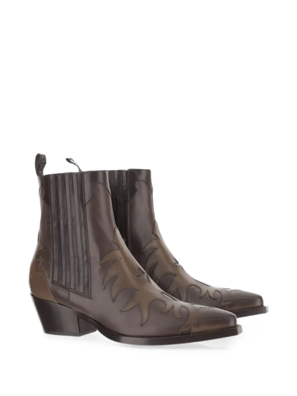 Sartore decorative-stitching leather ankle boots Bruin