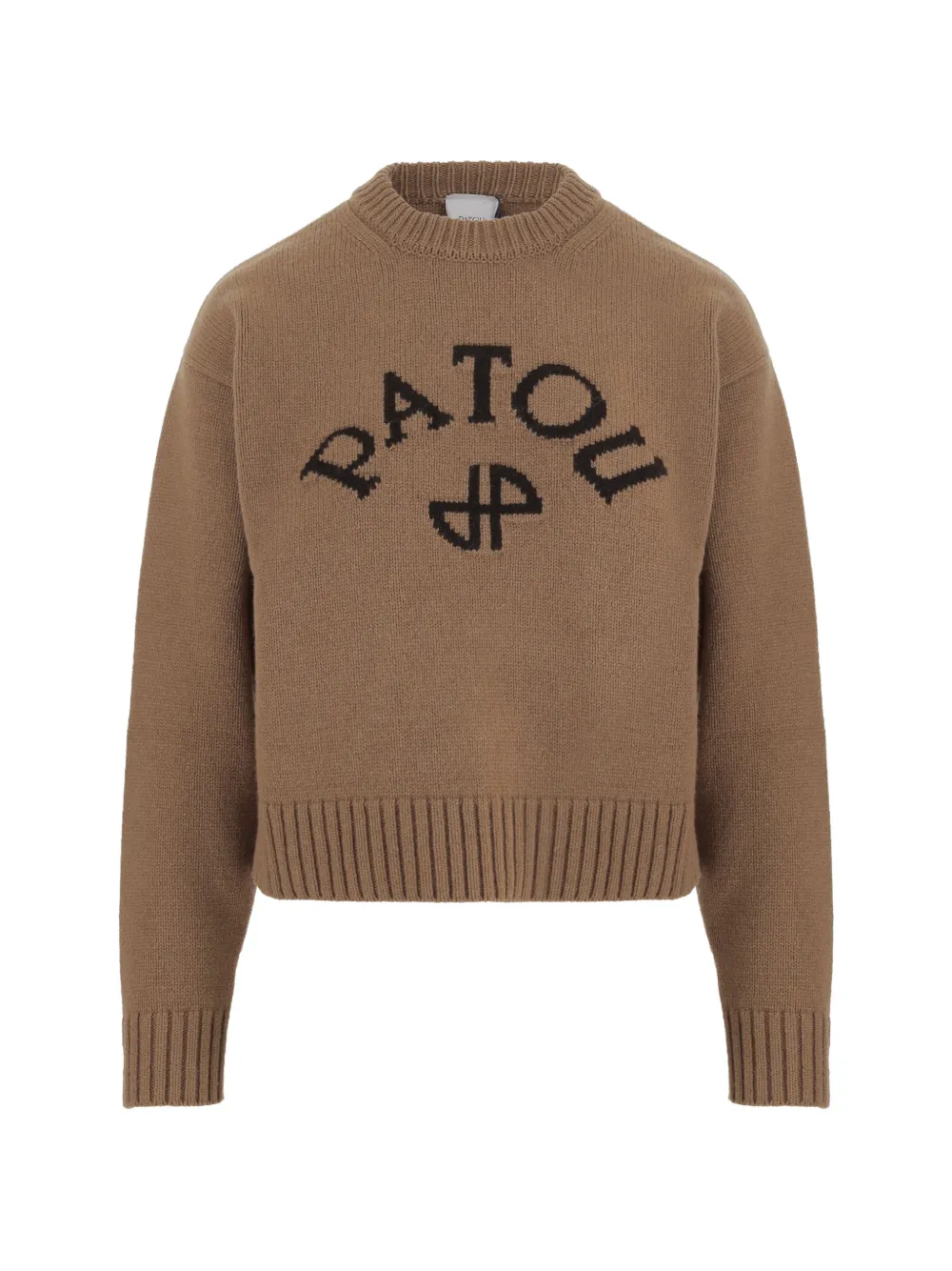 Patou logo-embroidered crew-neck sweater - Marrone
