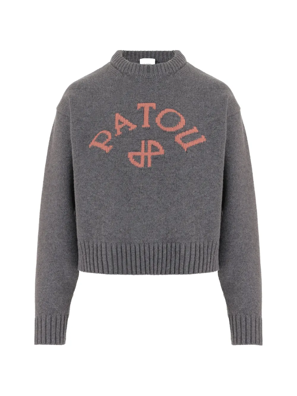 Patou logo-embroidered wool-cashmere sweater - Grigio