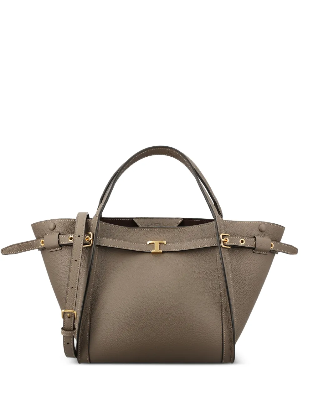 Tod's T Signature shopping bag in leather small - Brown