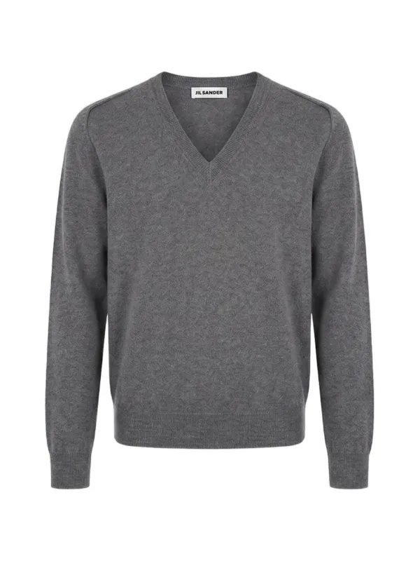 K*様 JIL SANDER vneck cashmere knit Jil Sander V-neck Cashmere Sweater | グレー | FARFETCH JP